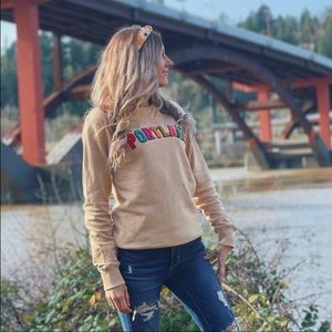 Portland Gear crewneck sweatshirt small NWT multicolor chenille